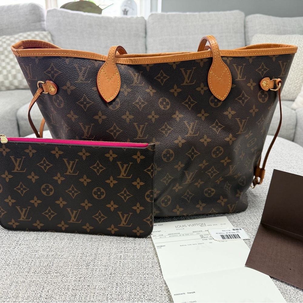 Louis Vuitton Neverfull MM Raspberry - Picture 3 of 15